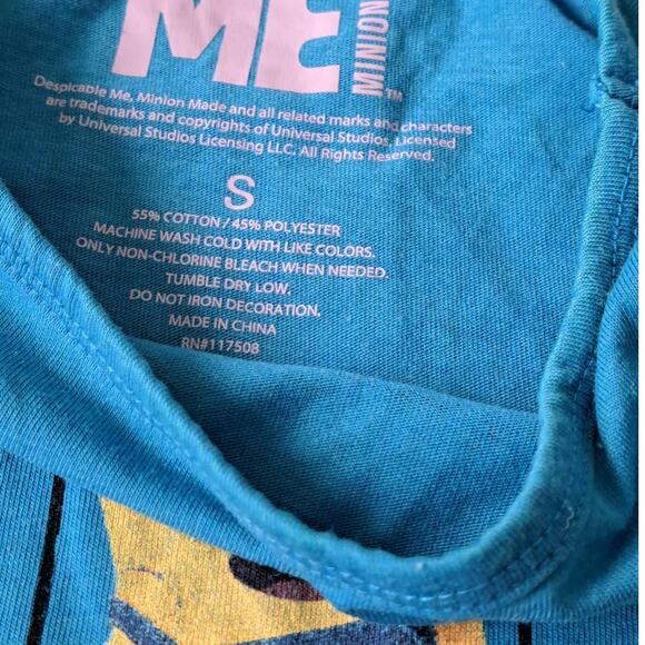 2 For $5 Sale NWOT Girl's Despicable Me Minions Blue High Low Top Size Small - Picture 6 of 6